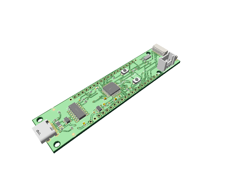 3D preview of the MSPM0G3507 USB-C development board
